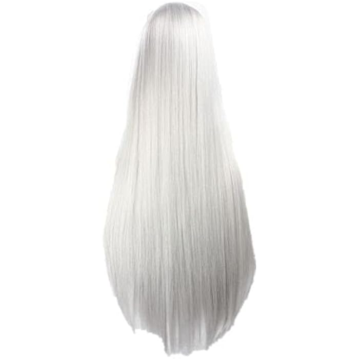 DILLARDS Fashion Japanese Manga Characters Long Straight Wigs Cosplay Silver 038A-4 - Image 3